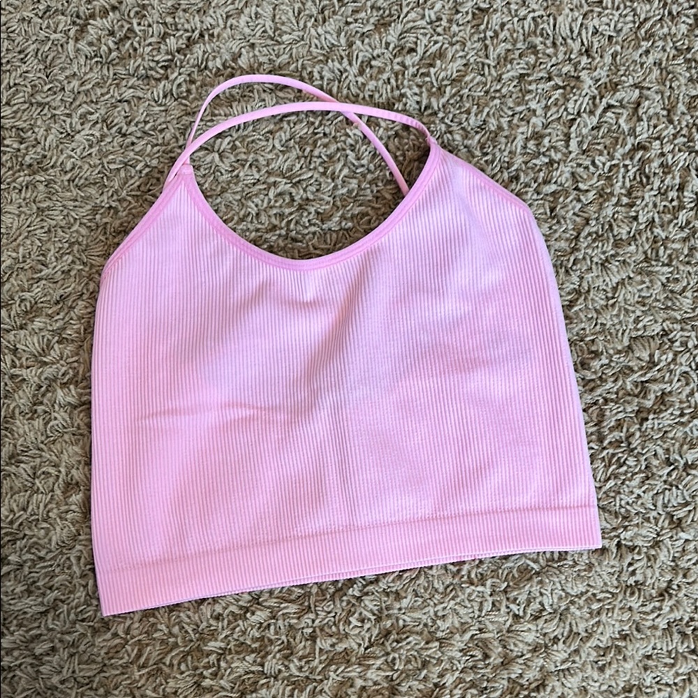 Colsie robbed strappy back crop cami tank size XL